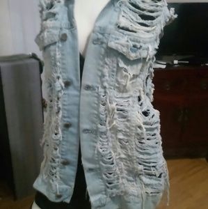Deconstructed denim jacket